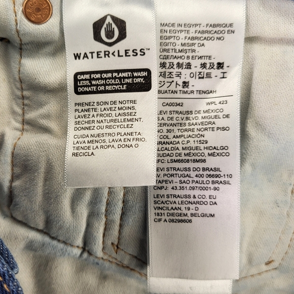 Levi's 501 Original Straight Leg Button Fly Denim Jeans size 38x30 in Dark Wash - Picture 6 of 7